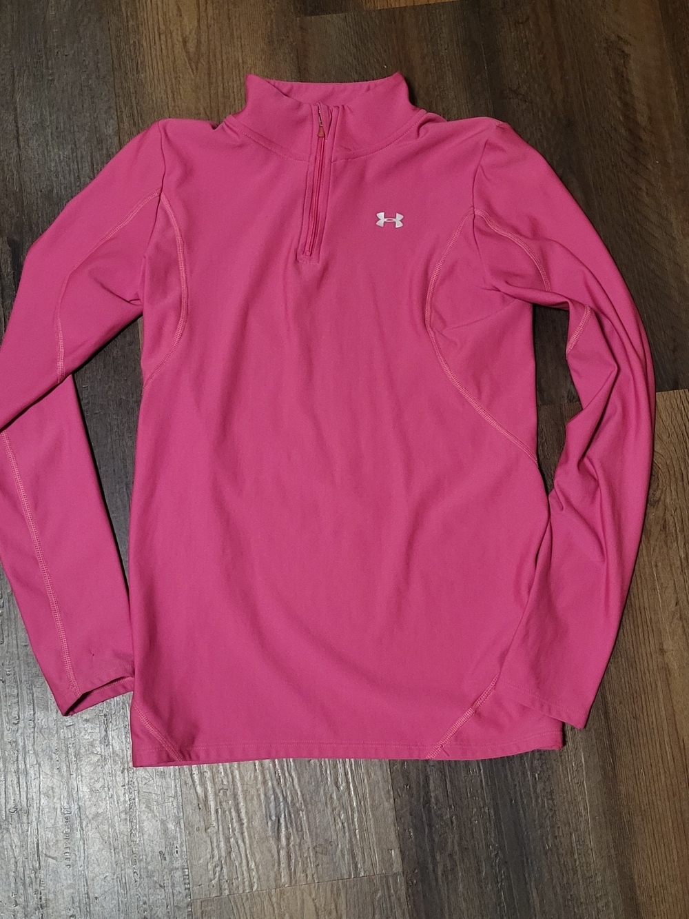 Under Armour Bright Pink Long-Sleeve Quarter-Zip coldgear Top